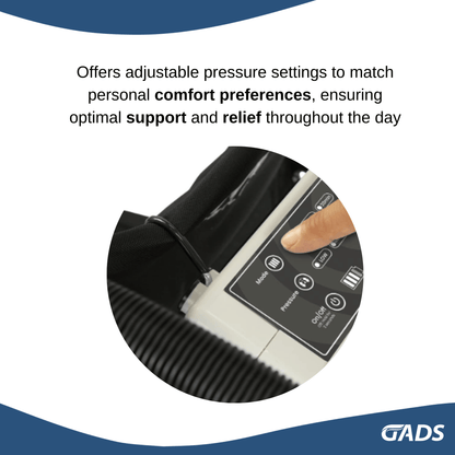 GADS Alternating Pressure Seat Cushion for Wheelchairs, Office Chairs, and Home Use - Adjustable Relief System for Pressure Sores and Improved Circulation, Durable and Portable Comfort Solution