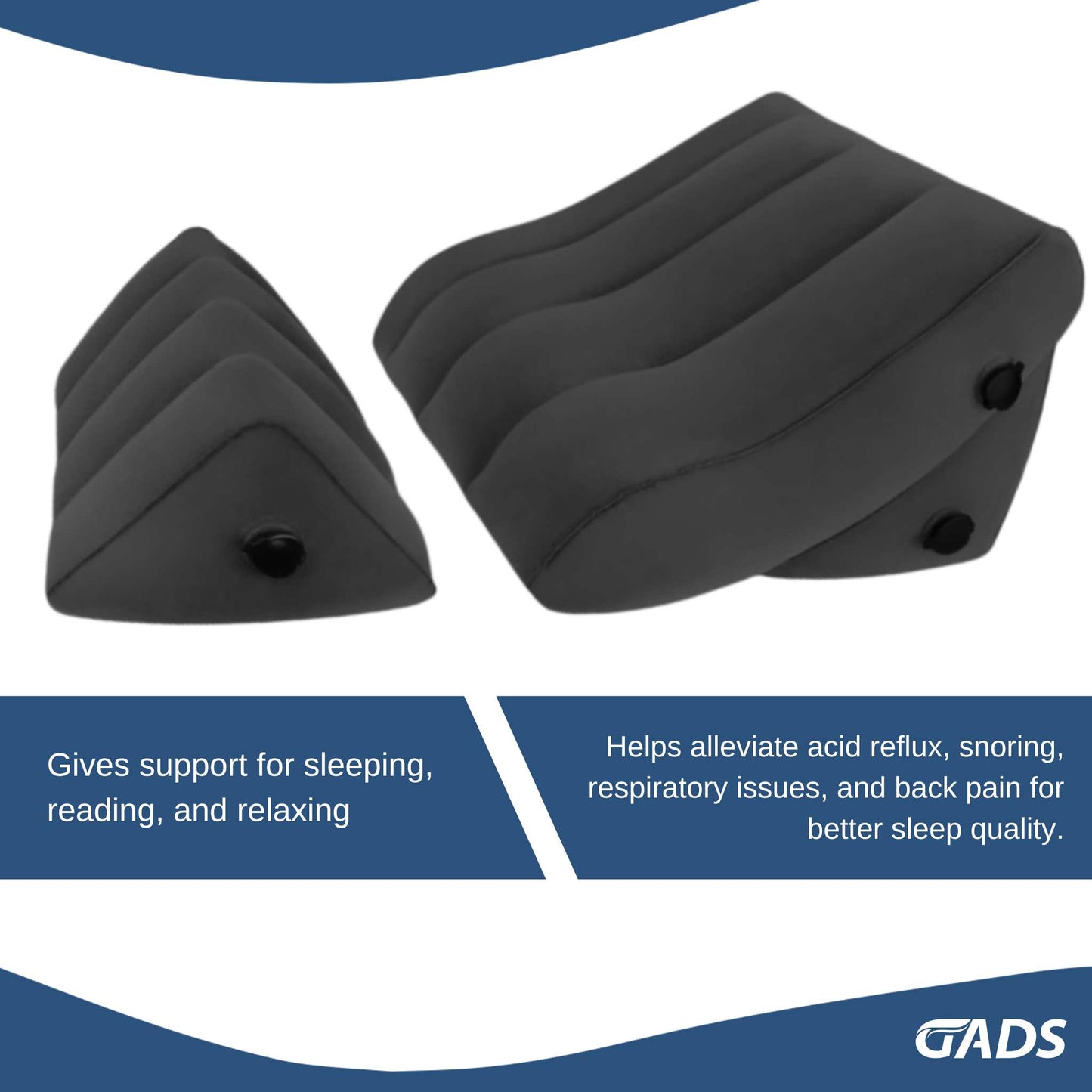 GADS Wedge Pillow Set - Multi-Use Support for Sleeping, Reading, and Elevated Comfort