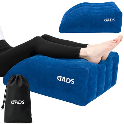 Inflatable Leg Elevating Pillow - Inflatable Leg Pillow & Knee Pillow for Travel - Wedge for Sleeping in Bed & Leg Swelling Relief - Portable Elevation Pillow for Blood Circulation & Recovery