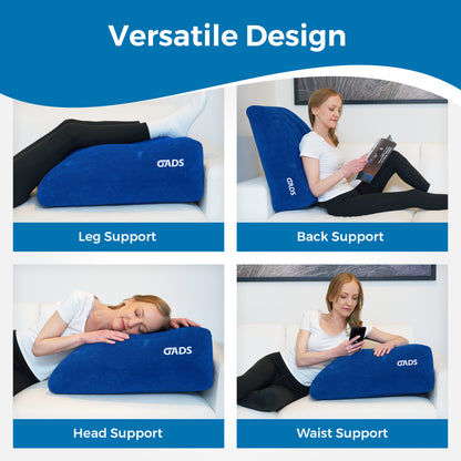 Inflatable Leg Elevating Pillow - Inflatable Leg Pillow & Knee Pillow for Travel - Wedge for Sleeping in Bed & Leg Swelling Relief - Portable Elevation Pillow for Blood Circulation & Recovery